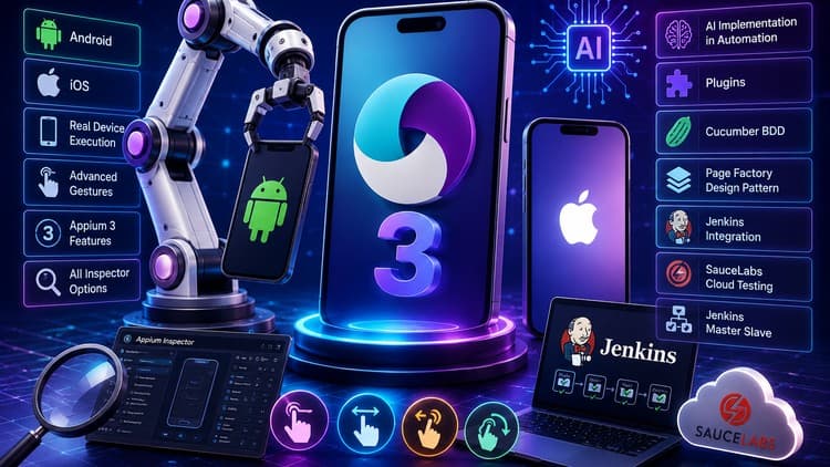 Appium 3 Mobile Automation with AI - Android & iOS