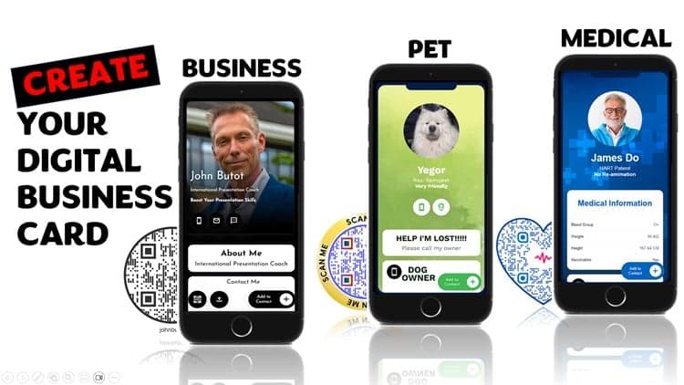 Create your Digital  Business Card and QR Code