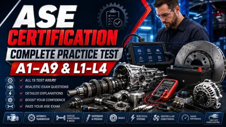ASE Certification Complete Practice Test : A1–A9 & L1–L4
